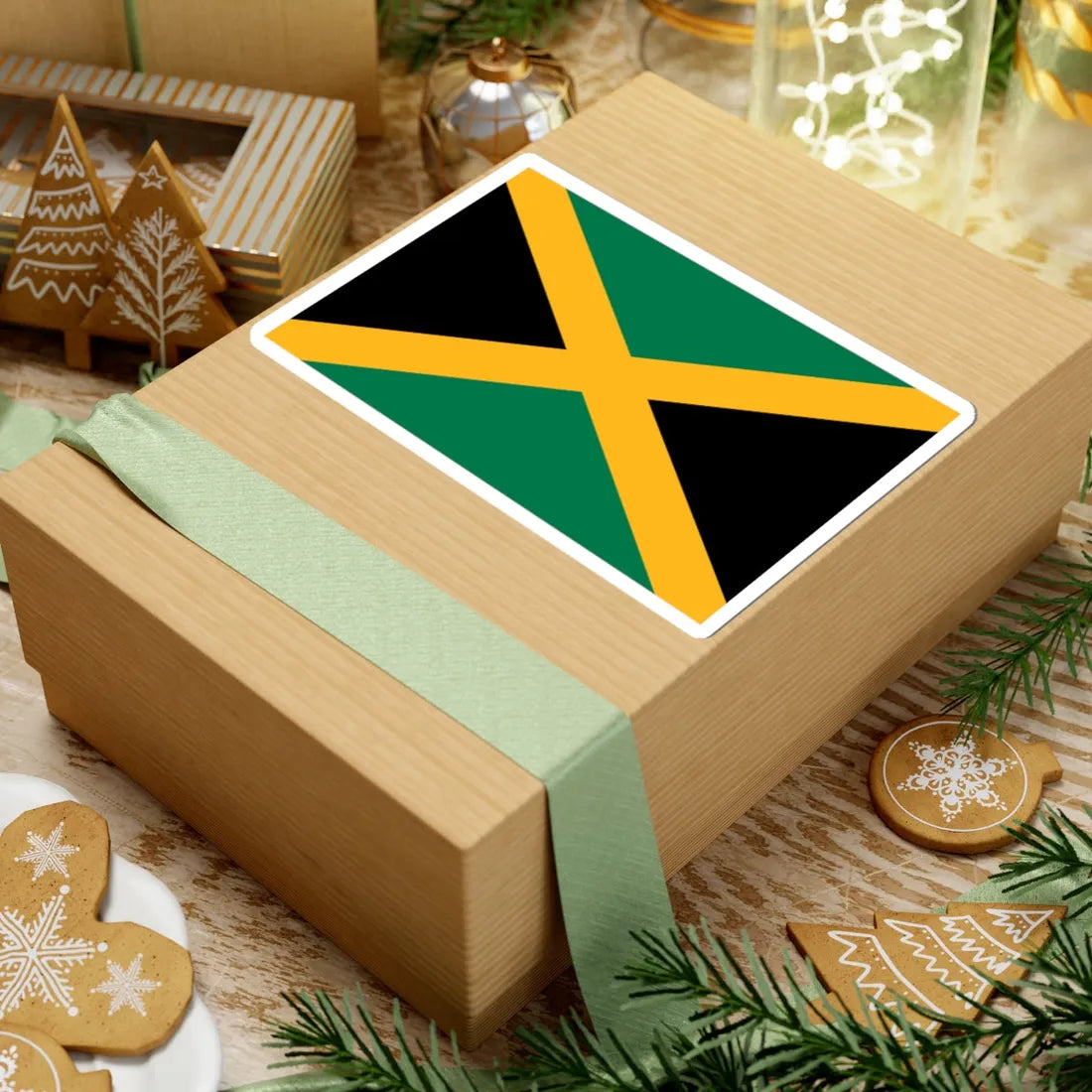 Flag of Jamaica 3-2 (Jamaica) STICKER Vinyl Kiss-Cut Decal - The Sticker Space