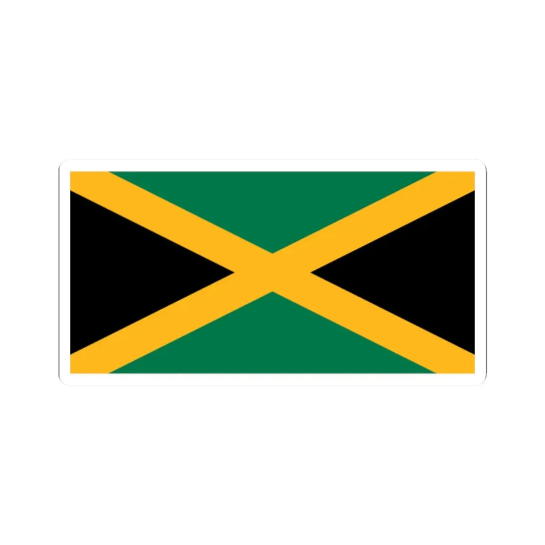 Flag of Jamaica (Jamaica) STICKER Vinyl Kiss-Cut Decal 2 Inch White - The Sticker Space