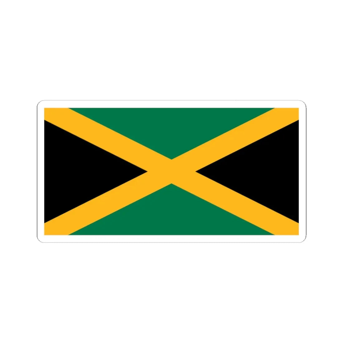 Flag of Jamaica (Jamaica) STICKER Vinyl Kiss-Cut Decal 3 Inch White - The Sticker Space