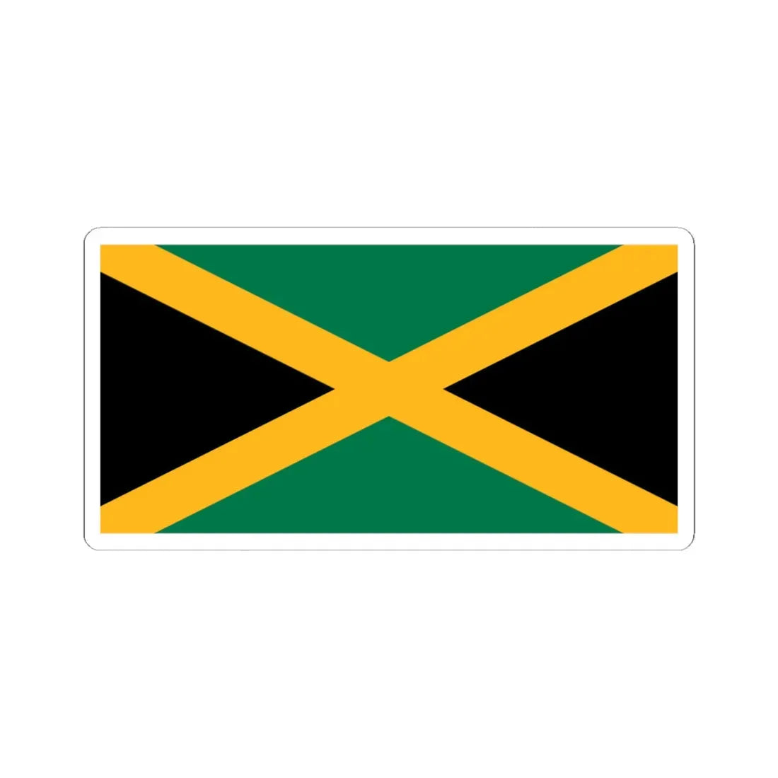 Flag of Jamaica (Jamaica) STICKER Vinyl Kiss-Cut Decal 4 Inch White - The Sticker Space