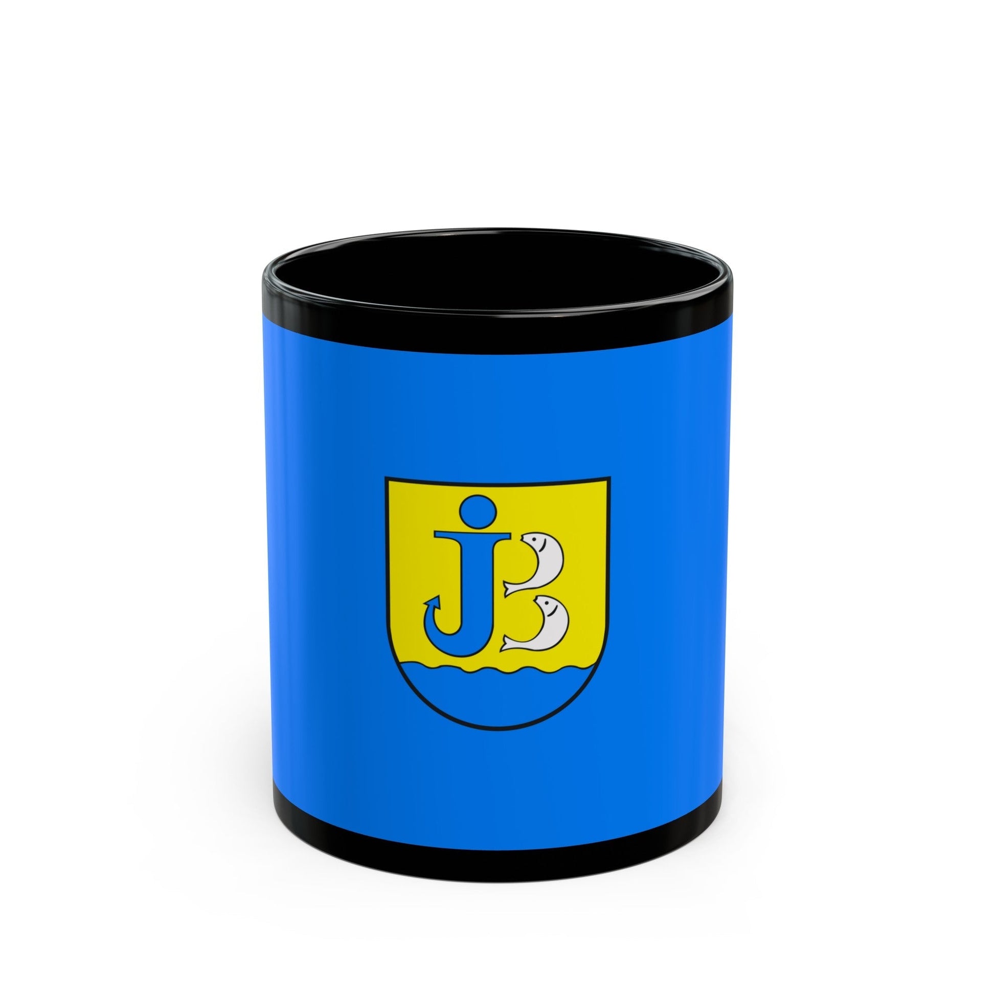 Flag of Jastarnia Poland - Black Coffee Mug-11oz-The Sticker Space