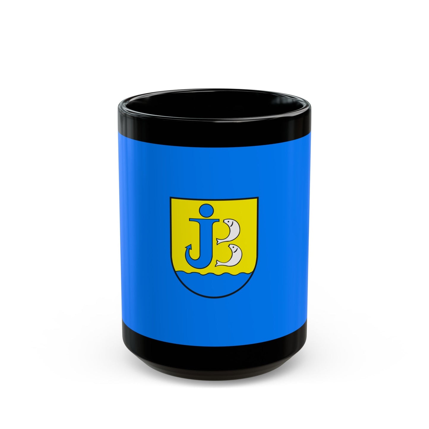 Flag of Jastarnia Poland - Black Coffee Mug-15oz-The Sticker Space