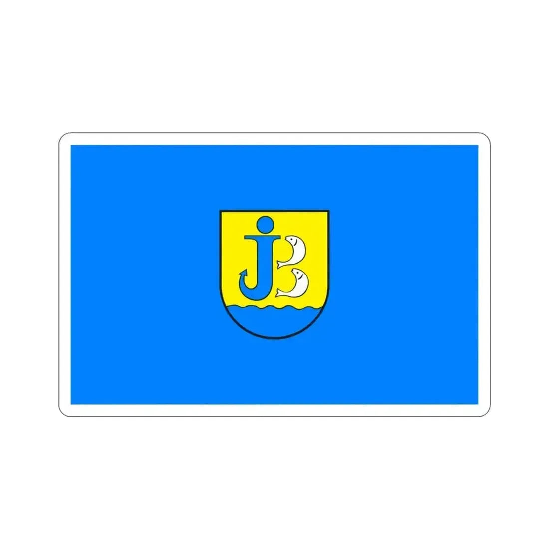 Flag of Jastarnia Poland STICKER Vinyl Die-Cut Decal 3 Inch - The Sticker Space