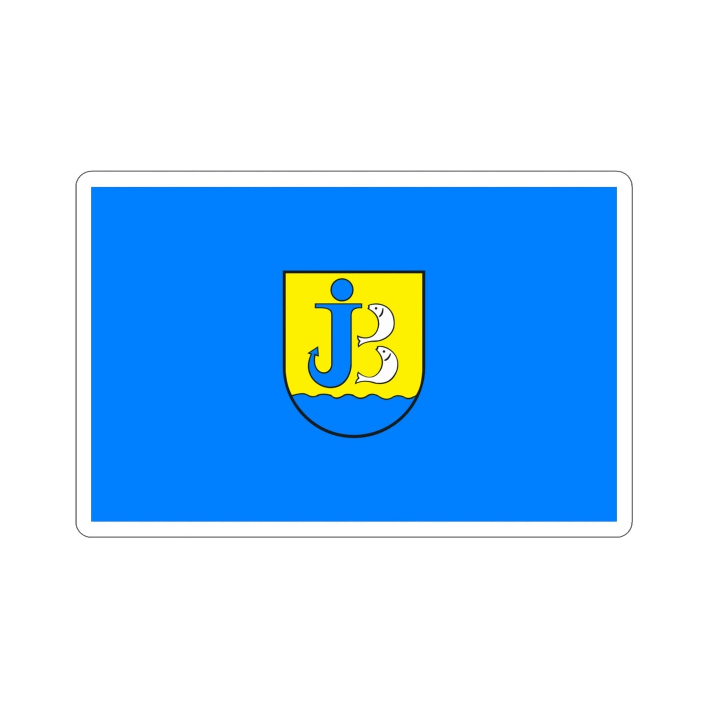 Flag of Jastarnia Poland STICKER Vinyl Die-Cut Decal-3 Inch-The Sticker Space