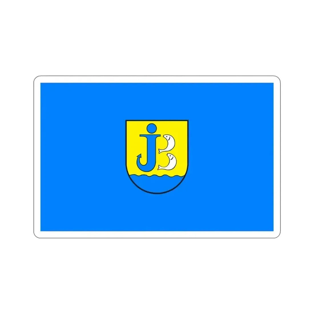 Flag of Jastarnia Poland STICKER Vinyl Die-Cut Decal 4 Inch - The Sticker Space