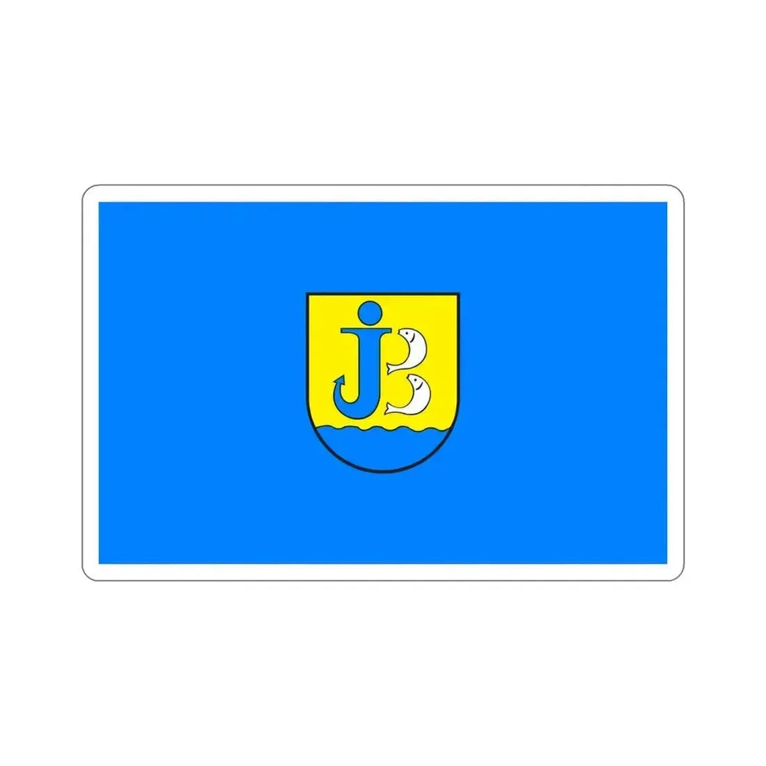 Flag of Jastarnia Poland STICKER Vinyl Die-Cut Decal 6 Inch - The Sticker Space