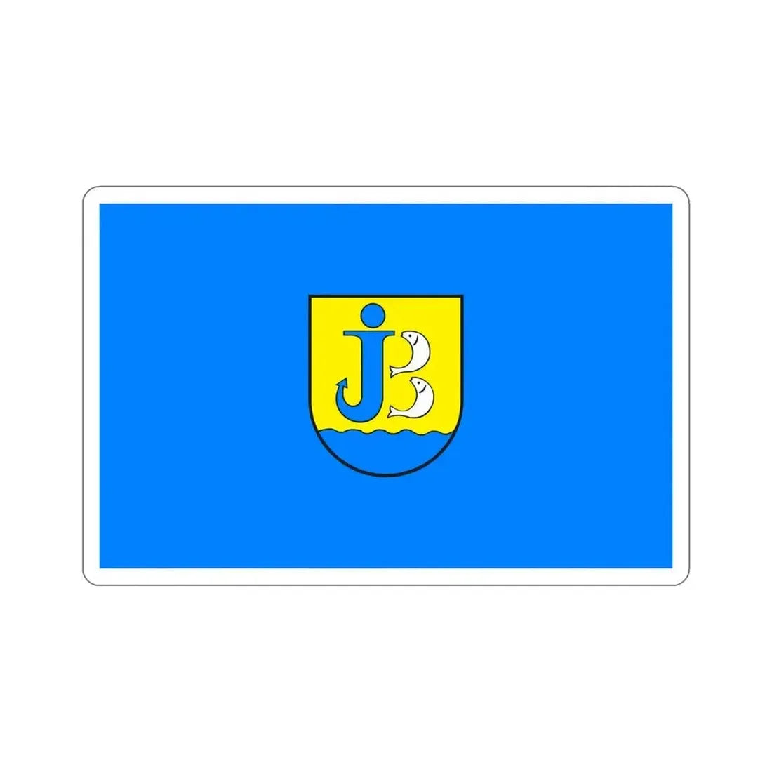 Flag of Jastarnia Poland STICKER Vinyl Die-Cut Decal 6 Inch - The Sticker Space
