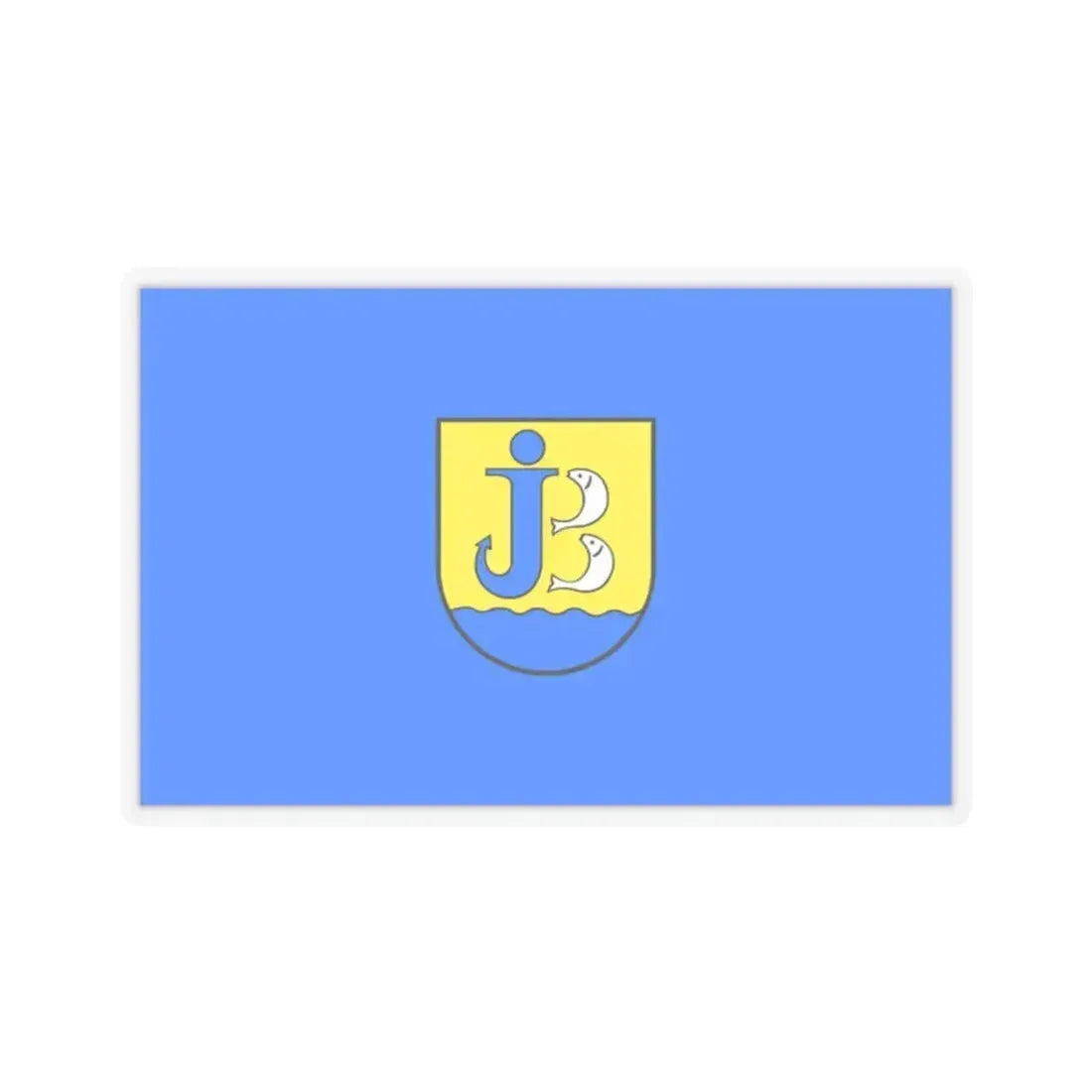 Flag of Jastarnia Poland - STICKER Vinyl Kiss-Cut Decal 2 Inch Transparent - The Sticker Space