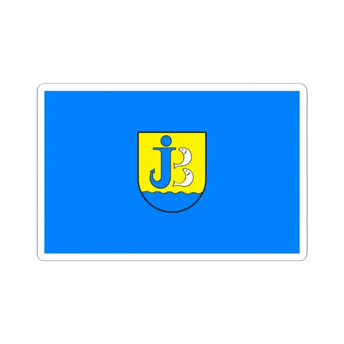 Flag of Jastarnia Poland - STICKER Vinyl Kiss-Cut Decal 2 Inch White - The Sticker Space