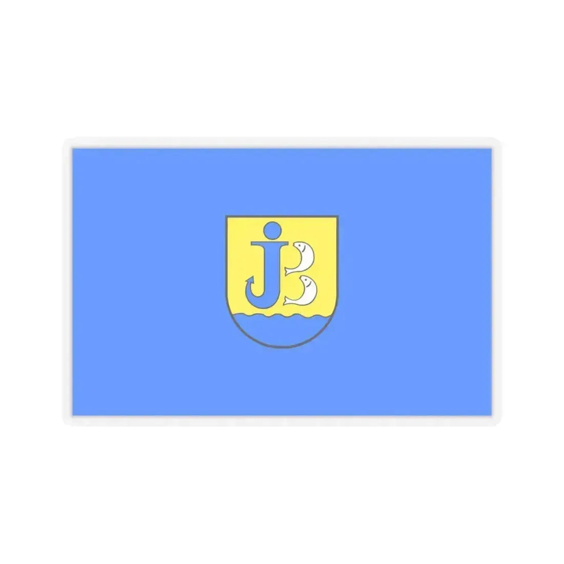 Flag of Jastarnia Poland - STICKER Vinyl Kiss-Cut Decal 4 Inch Transparent - The Sticker Space