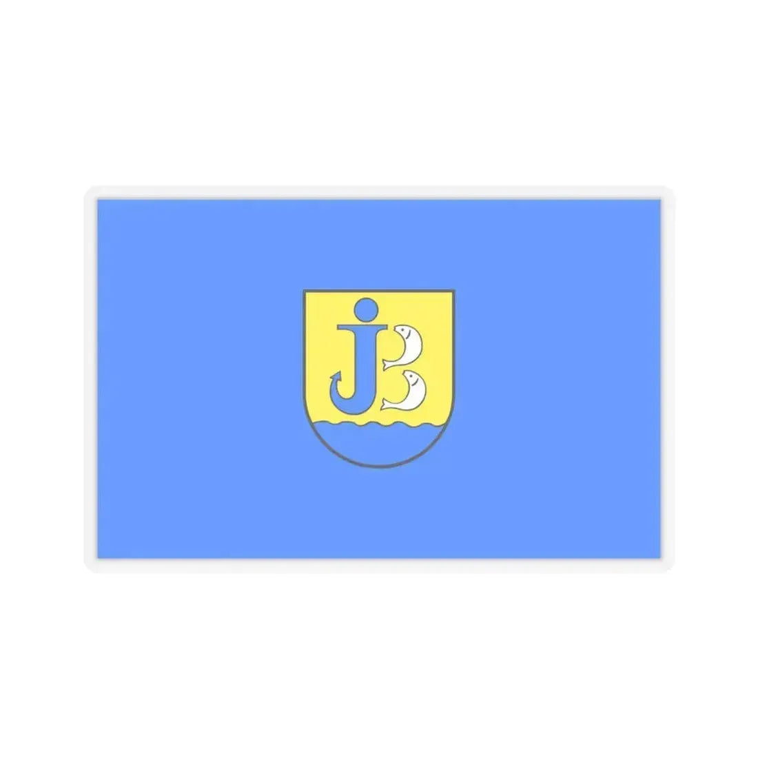 Flag of Jastarnia Poland - STICKER Vinyl Kiss-Cut Decal 6 Inch Transparent - The Sticker Space