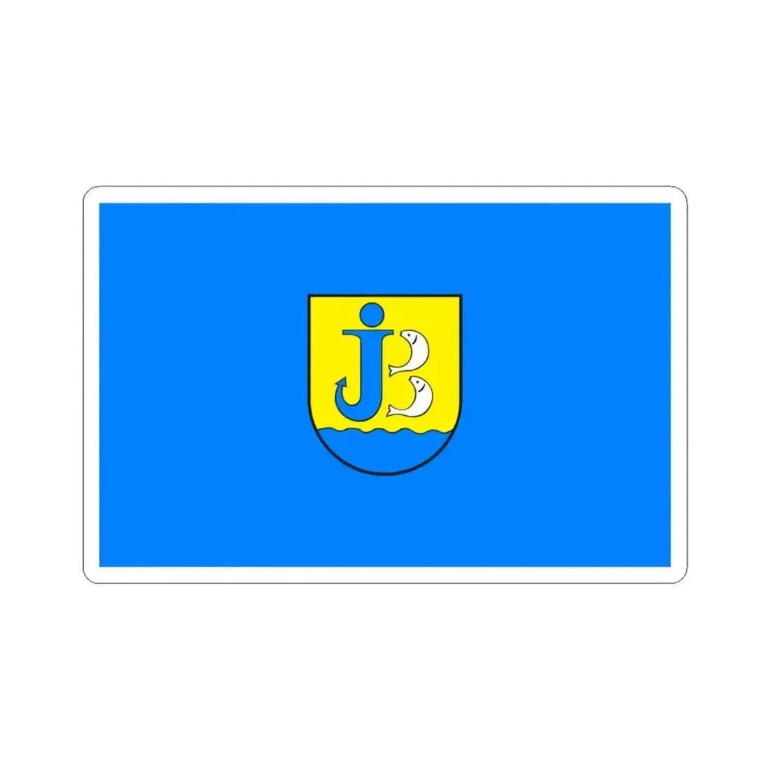 Flag of Jastarnia Poland - STICKER Vinyl Kiss-Cut Decal 6 Inch White - The Sticker Space