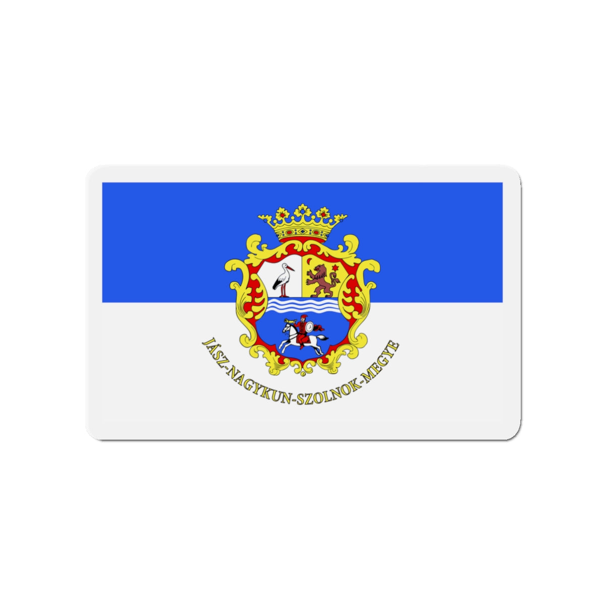 Flag of Jász Nagykun Szolnok County Hungary - Die-Cut Magnet-3" x 3"-The Sticker Space