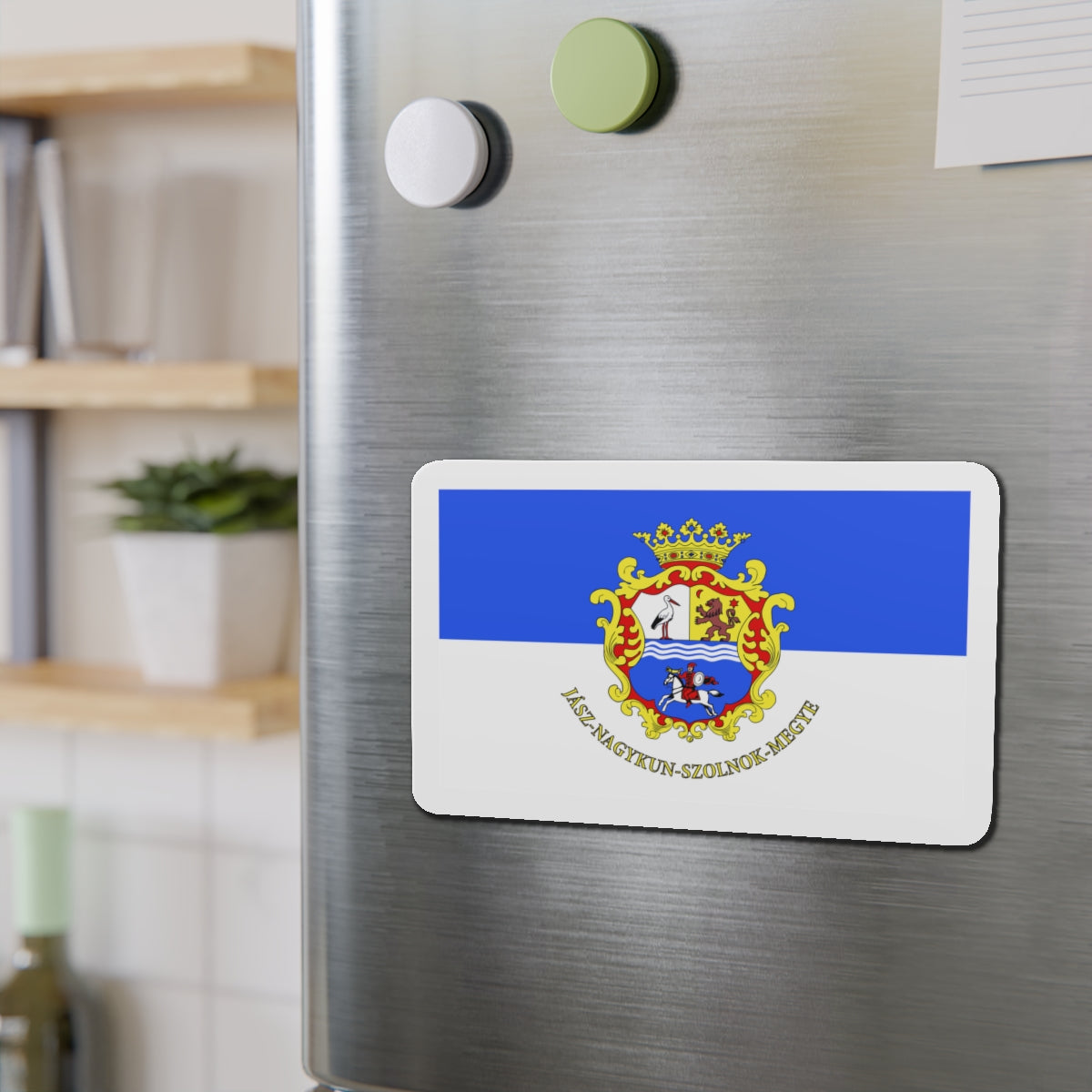 Flag of Jász Nagykun Szolnok County Hungary - Die-Cut Magnet-The Sticker Space