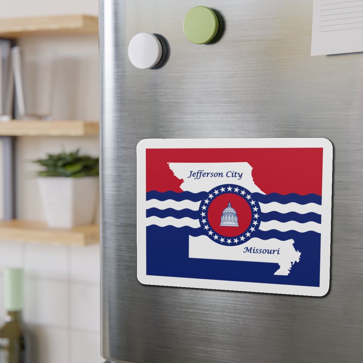 Flag of Jefferson City Missouri - Die-Cut Magnet-The Sticker Space