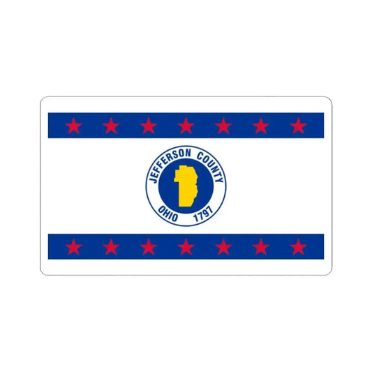 Flag of Jefferson County Ohio (United States) STICKER Vinyl Kiss-Cut Decal 2 Inch White - The Sticker Space