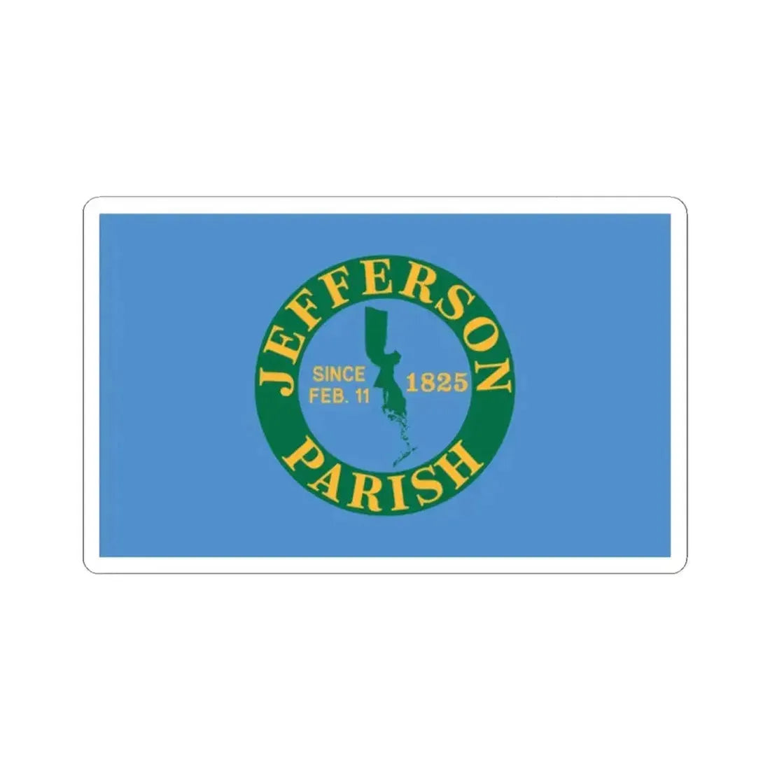 Flag of Jefferson Parish Louisiana (United States) STICKER Vinyl Kiss-Cut Decal 2 Inch White - The Sticker Space