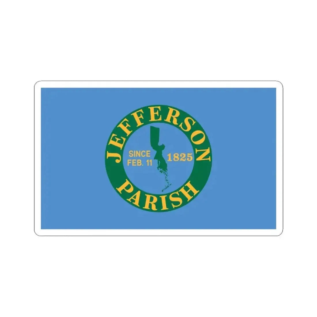 Flag of Jefferson Parish Louisiana (United States) STICKER Vinyl Kiss-Cut Decal 3 Inch White - The Sticker Space