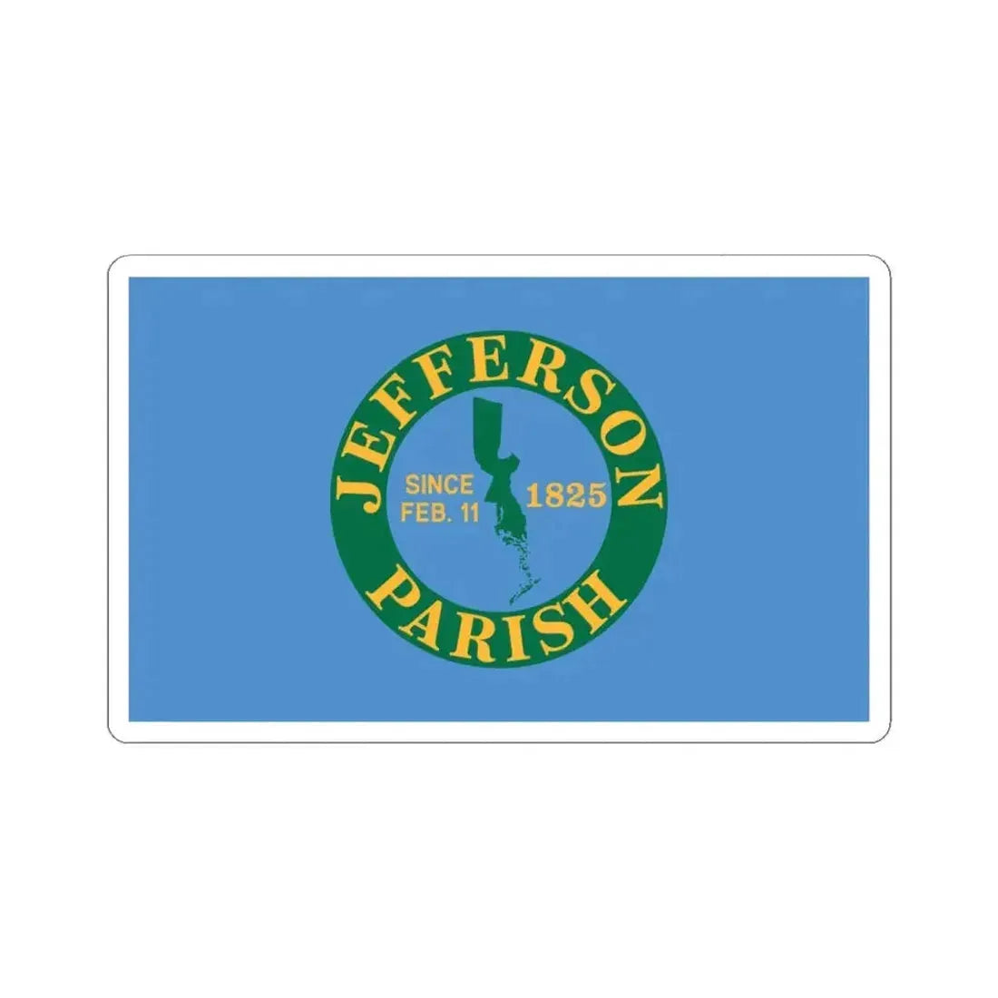 Flag of Jefferson Parish Louisiana (United States) STICKER Vinyl Kiss-Cut Decal 4 Inch White - The Sticker Space