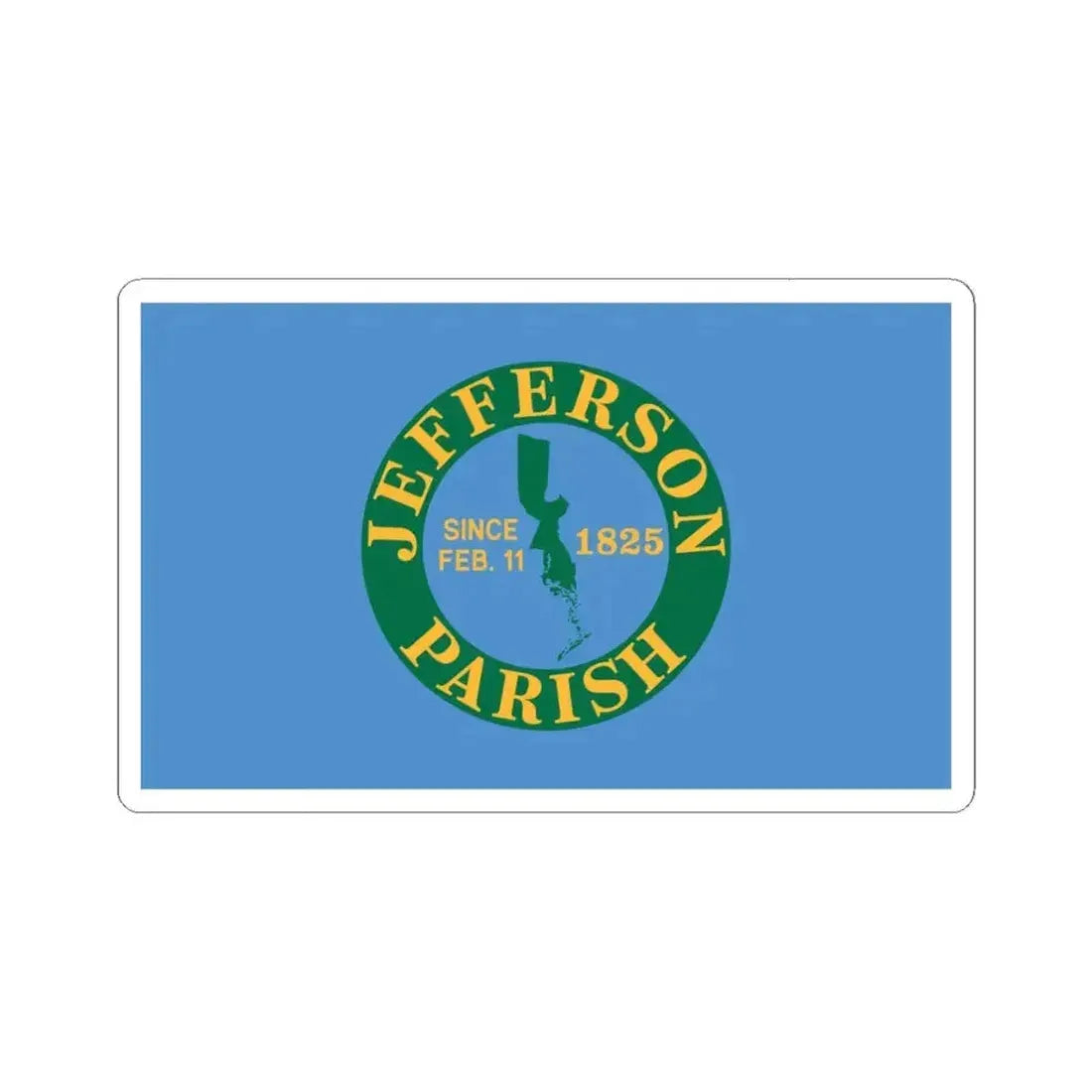 Flag of Jefferson Parish Louisiana (United States) STICKER Vinyl Kiss-Cut Decal 6 Inch White - The Sticker Space