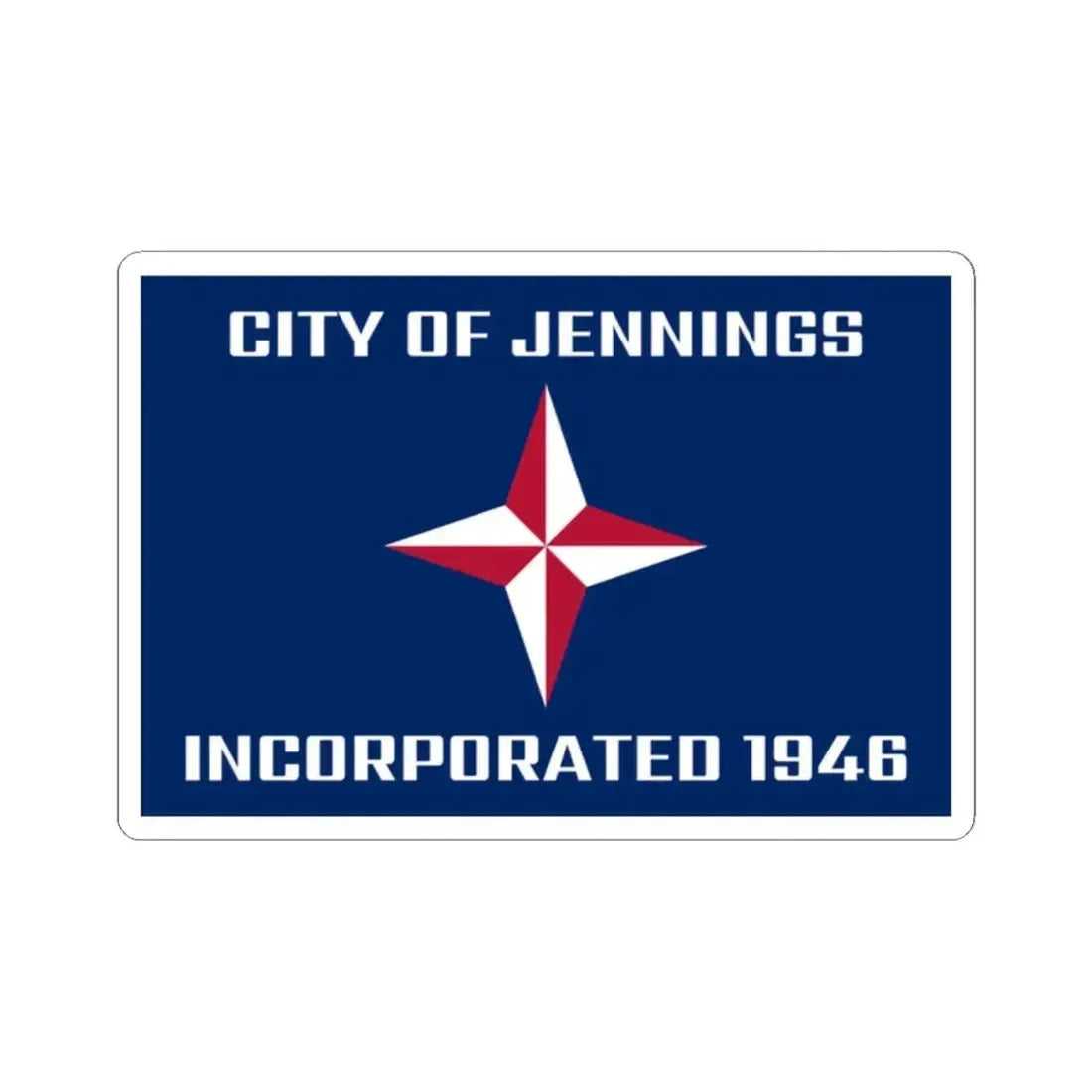 Flag of Jennings Missouri (United States) STICKER Vinyl Kiss-Cut Decal 2 Inch White - The Sticker Space