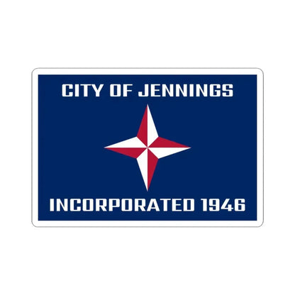 Flag of Jennings Missouri (United States) STICKER Vinyl Kiss-Cut Decal 3 Inch White - The Sticker Space