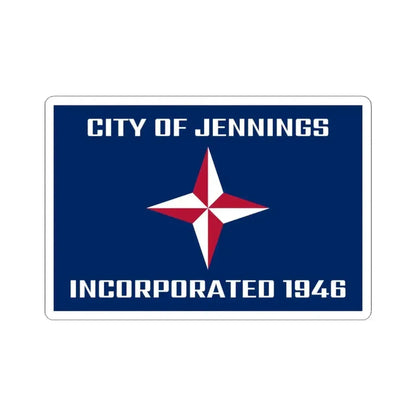 Flag of Jennings Missouri (United States) STICKER Vinyl Kiss-Cut Decal 4 Inch White - The Sticker Space