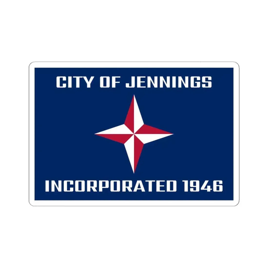 Flag of Jennings Missouri (United States) STICKER Vinyl Kiss-Cut Decal 6 Inch White - The Sticker Space