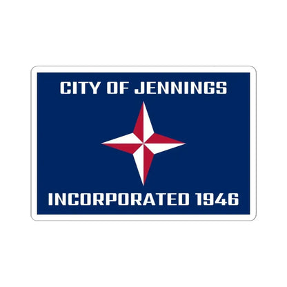 Flag of Jennings Missouri (United States) STICKER Vinyl Kiss-Cut Decal 6 Inch White - The Sticker Space