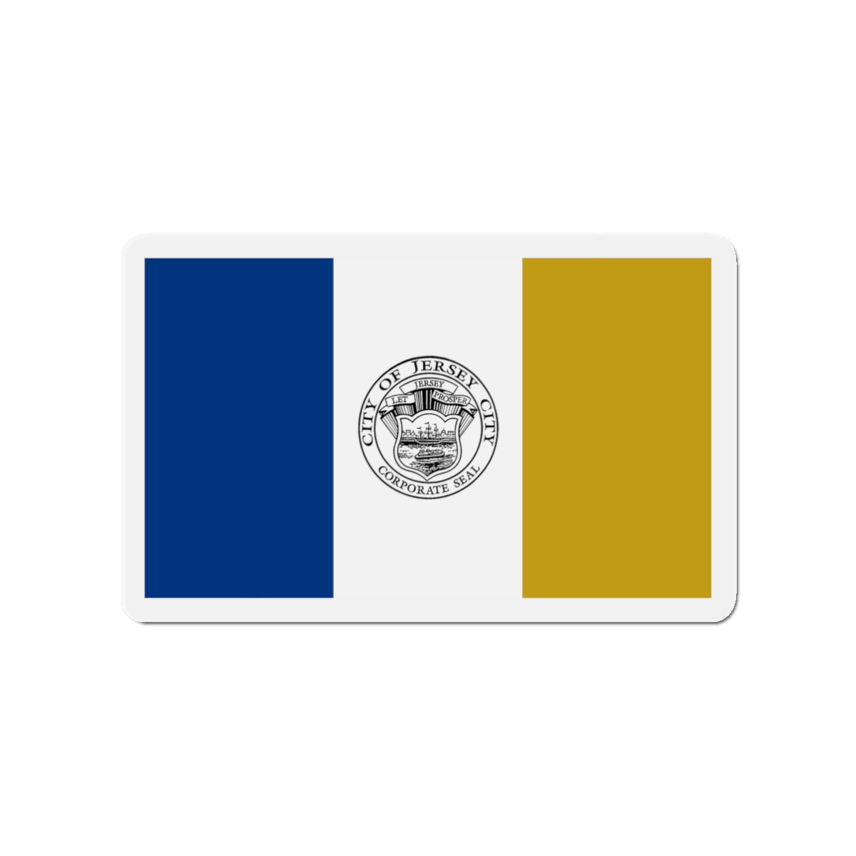 Flag of Jersey City - Die-Cut Magnet-3" x 3"-The Sticker Space