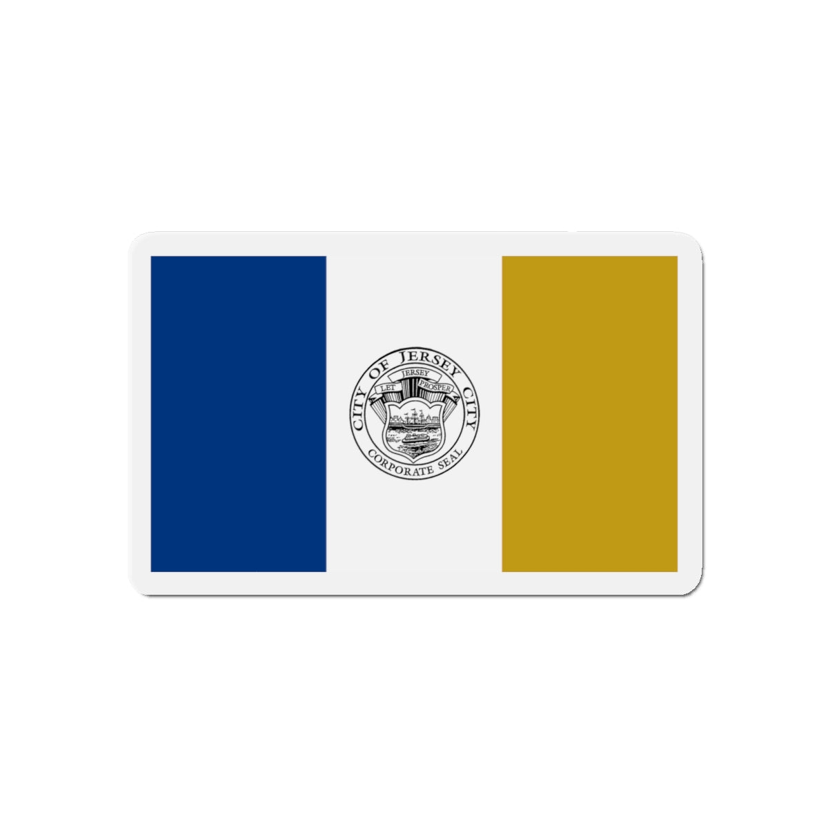 Flag of Jersey City - Die-Cut Magnet-5" x 5"-The Sticker Space