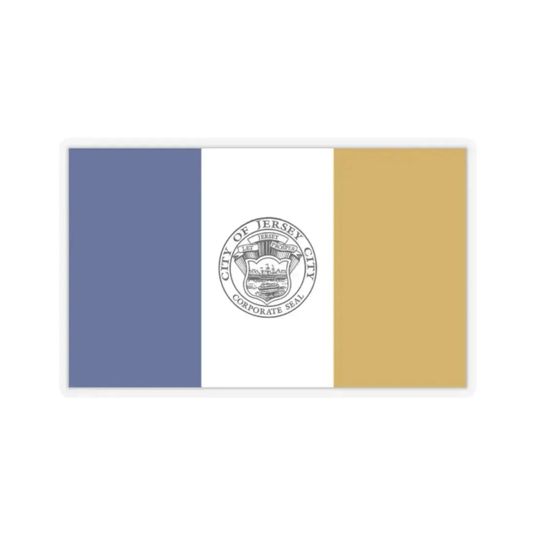 Flag of Jersey City - STICKER Vinyl Kiss-Cut Decal 2 Inch Transparent - The Sticker Space