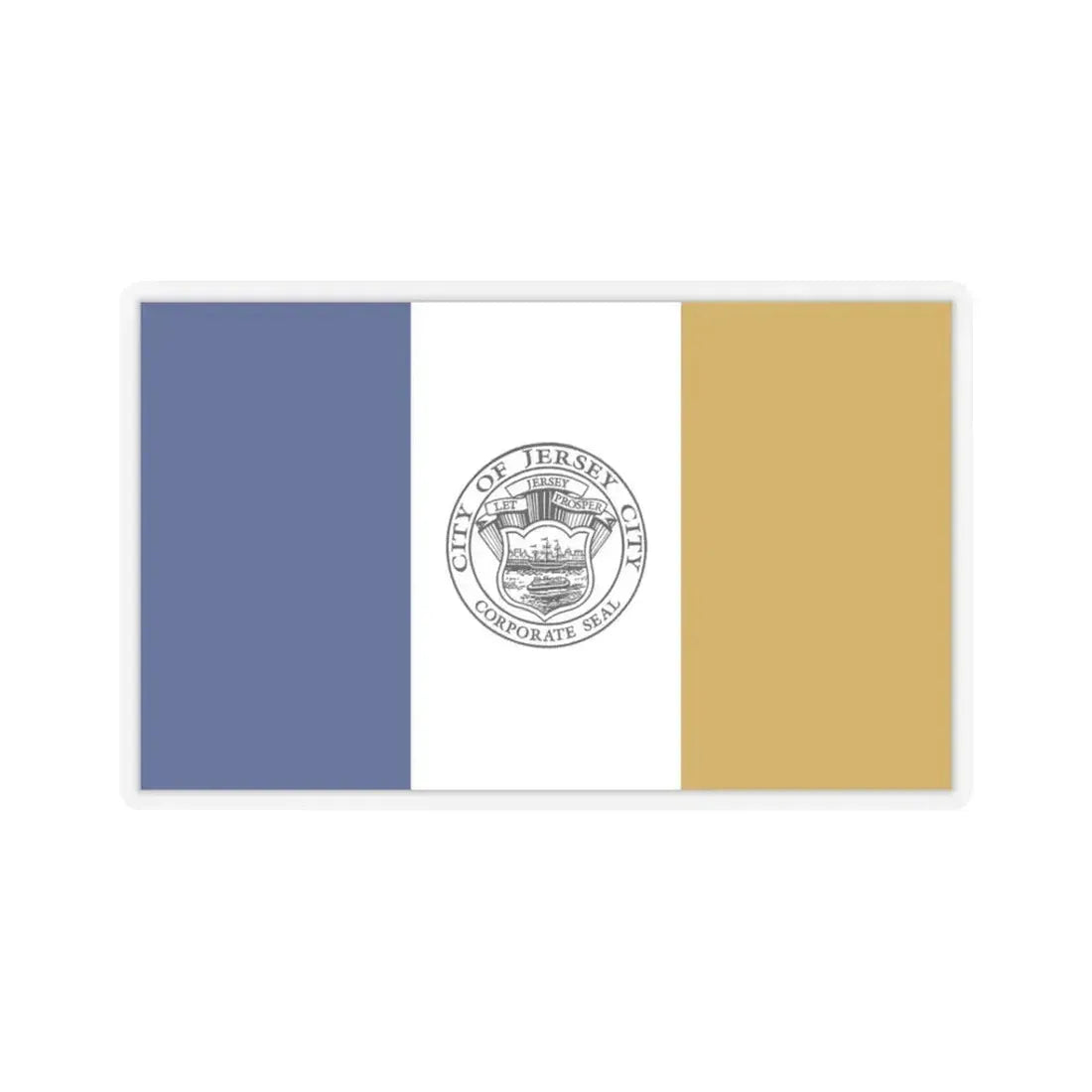 Flag of Jersey City - STICKER Vinyl Kiss-Cut Decal 3 Inch Transparent - The Sticker Space