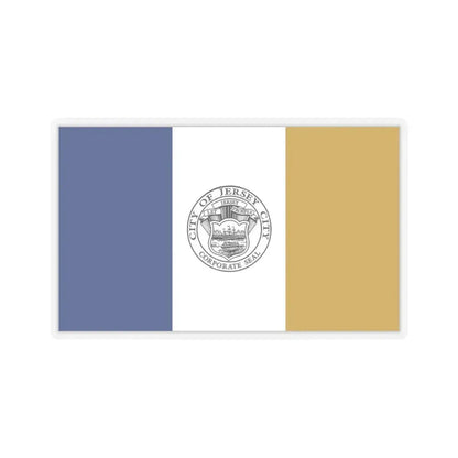 Flag of Jersey City - STICKER Vinyl Kiss-Cut Decal 3 Inch Transparent - The Sticker Space