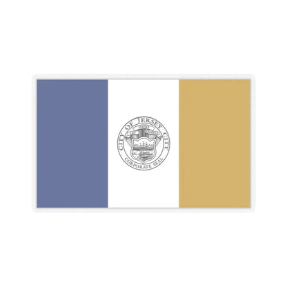Flag of Jersey City - STICKER Vinyl Kiss-Cut Decal 4 Inch Transparent - The Sticker Space