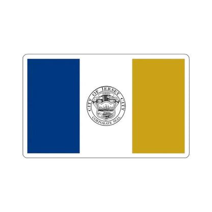 Flag of Jersey City - STICKER Vinyl Kiss-Cut Decal 4 Inch White - The Sticker Space
