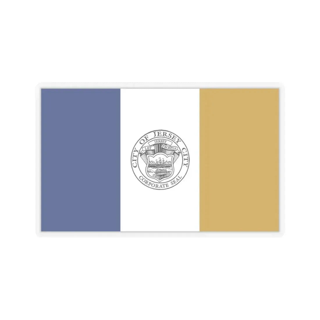 Flag of Jersey City - STICKER Vinyl Kiss-Cut Decal 6 Inch Transparent - The Sticker Space