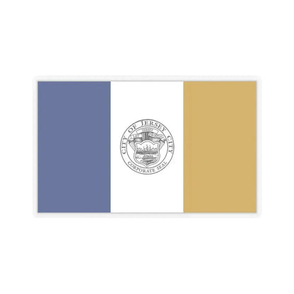 Flag of Jersey City - STICKER Vinyl Kiss-Cut Decal 6 Inch Transparent - The Sticker Space