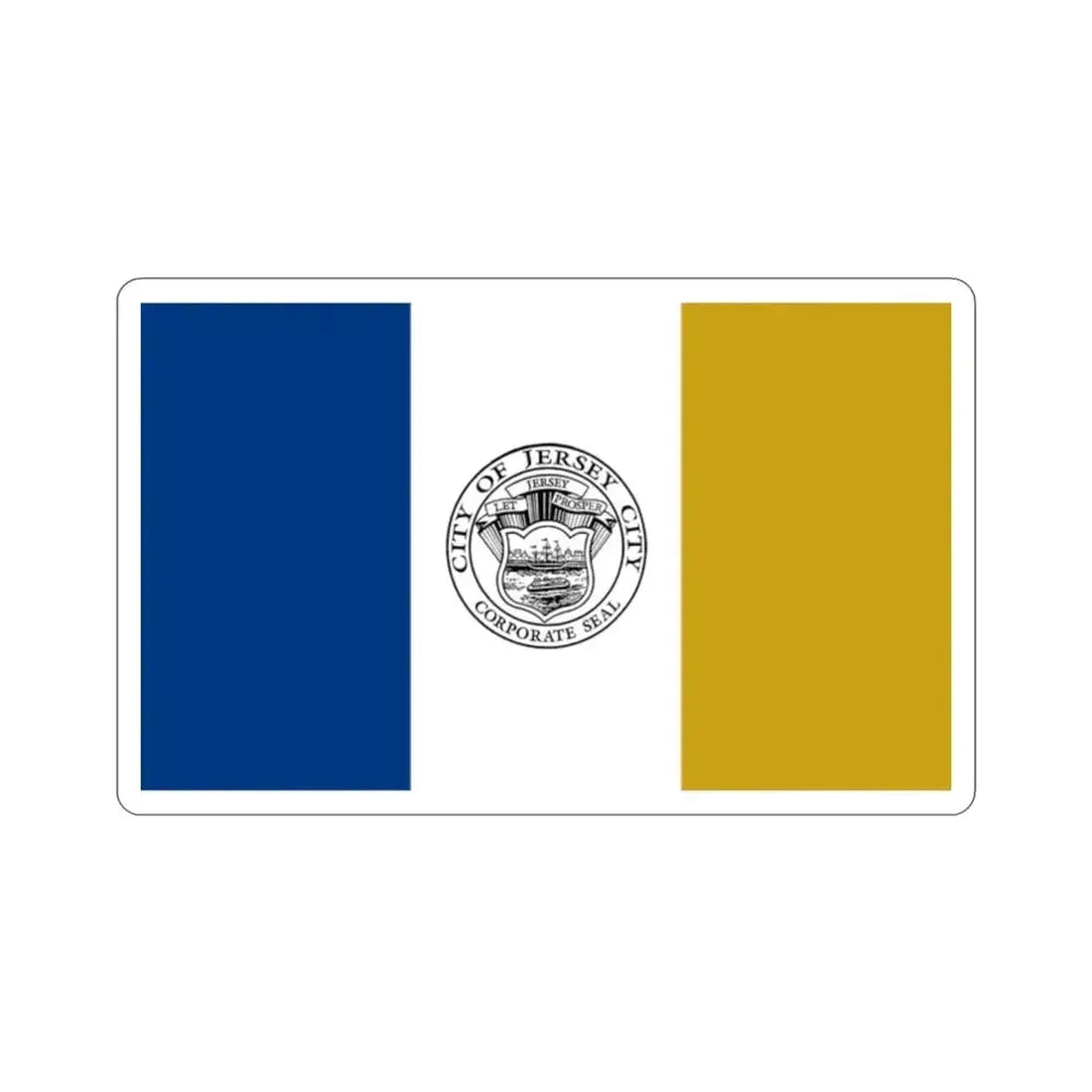 Flag of Jersey City USA STICKER Vinyl Die-Cut Decal 2 Inch - The Sticker Space