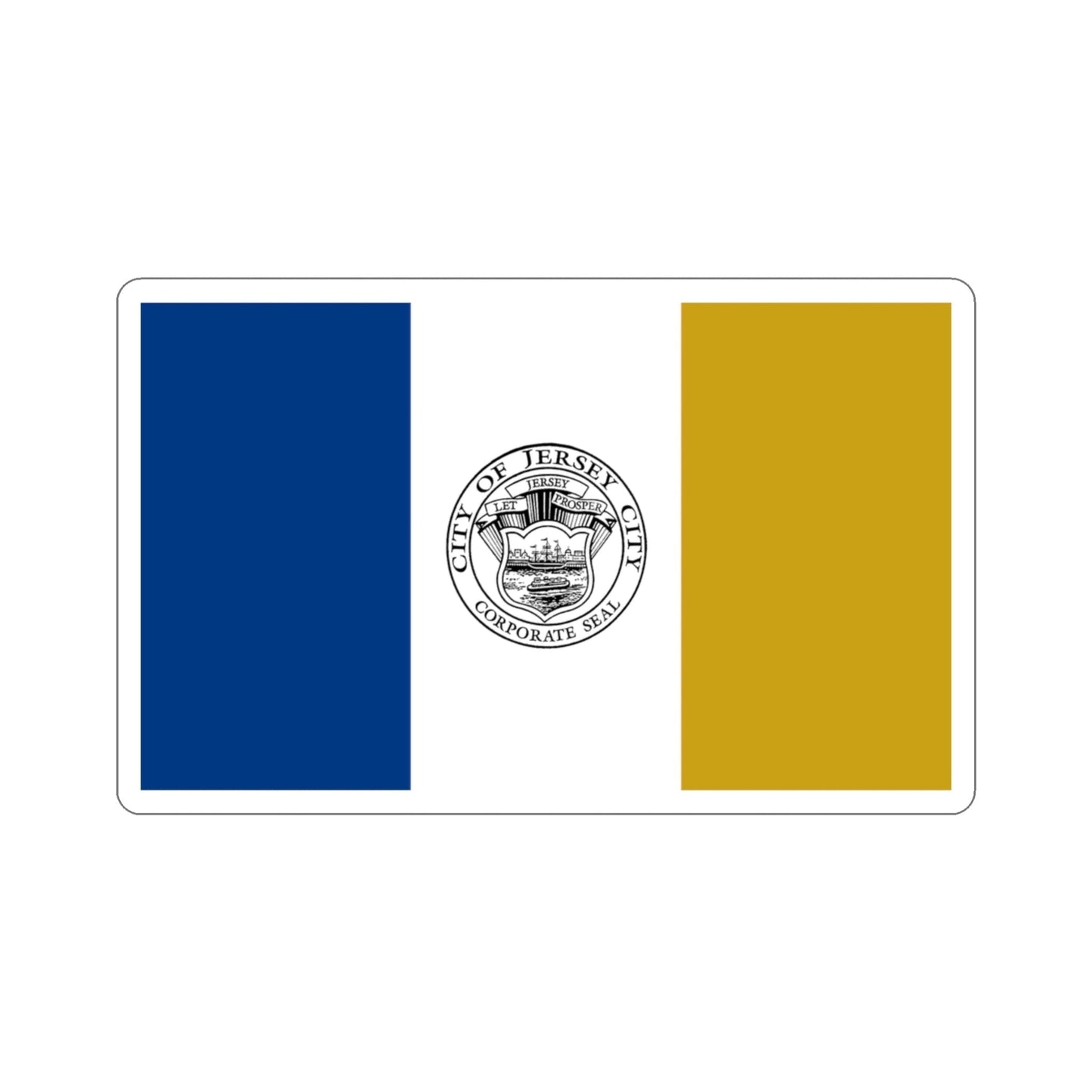 Flag of Jersey City USA STICKER Vinyl Die-Cut Decal-3 Inch-The Sticker Space