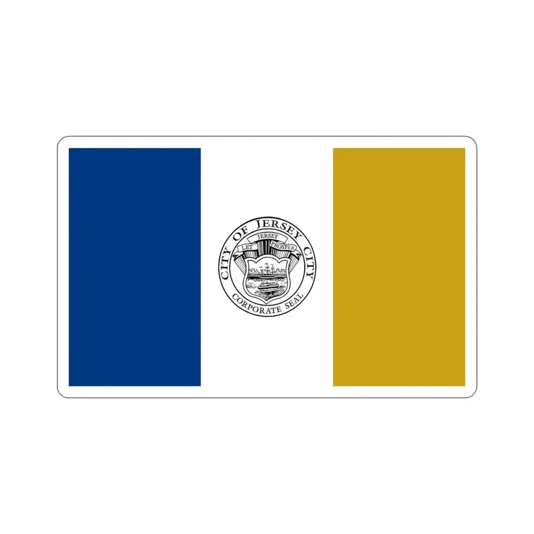 Flag of Jersey City USA STICKER Vinyl Die-Cut Decal 5 Inch - The Sticker Space
