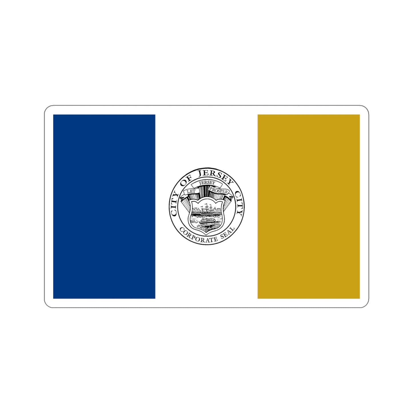 Flag of Jersey City USA STICKER Vinyl Die-Cut Decal-6 Inch-The Sticker Space