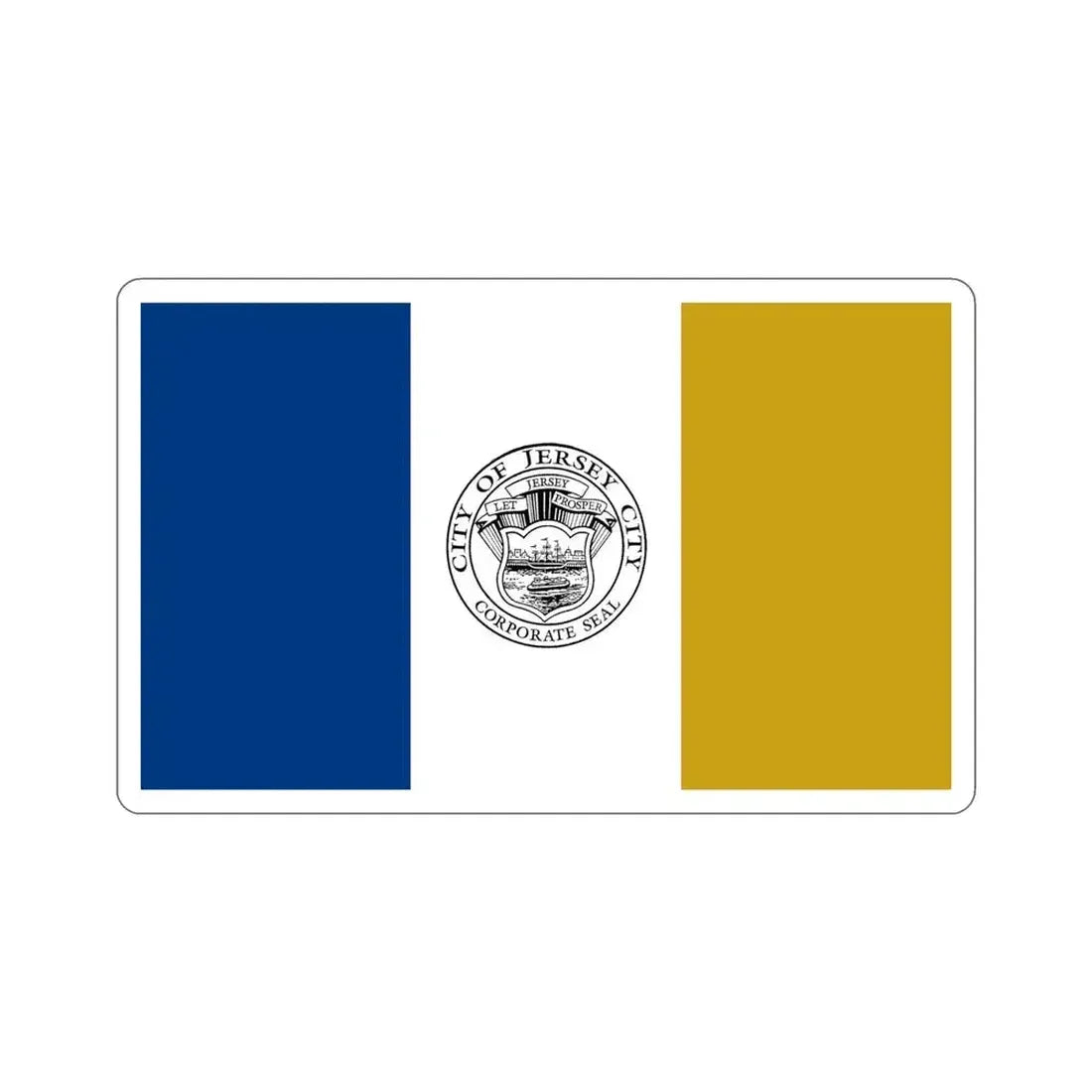 Flag of Jersey City USA STICKER Vinyl Die-Cut Decal 6 Inch - The Sticker Space