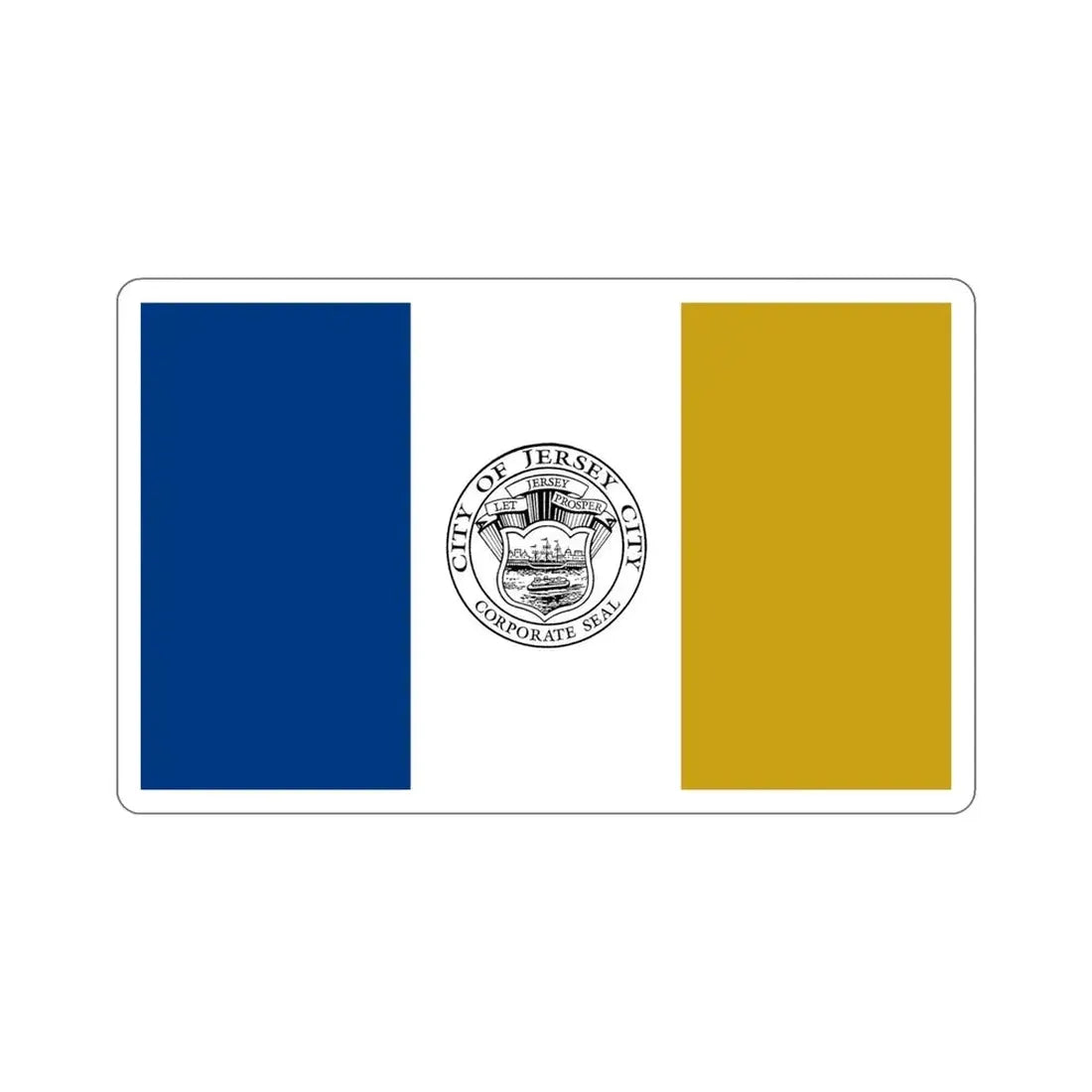 Flag of Jersey City USA STICKER Vinyl Die-Cut Decal - The Sticker Space