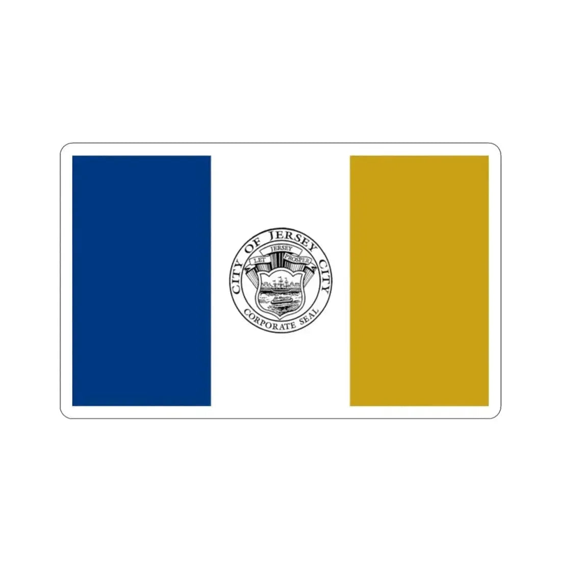 Flag of Jersey City USA STICKER Vinyl Die-Cut Decal - The Sticker Space