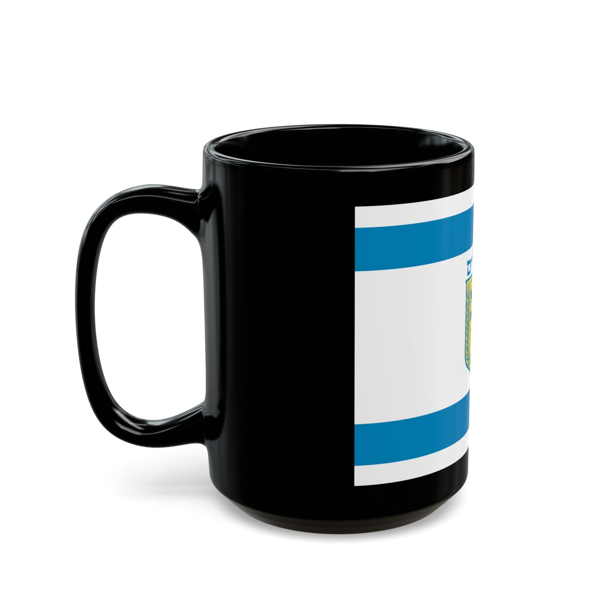 Flag of Jerusalem Israel - Black Coffee Mug-The Sticker Space