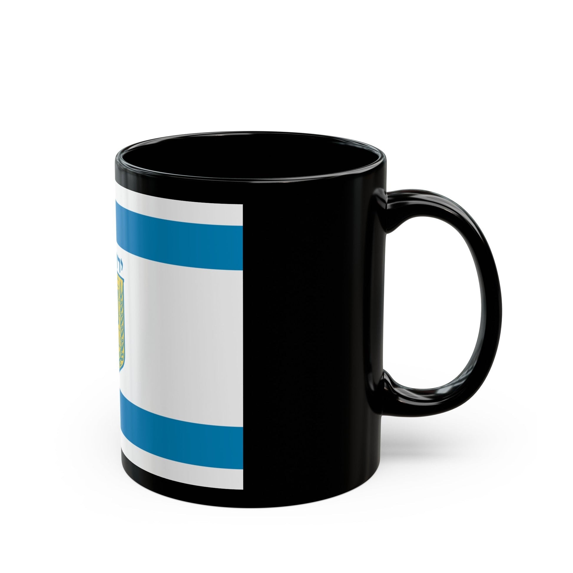 Flag of Jerusalem Israel - Black Coffee Mug-The Sticker Space