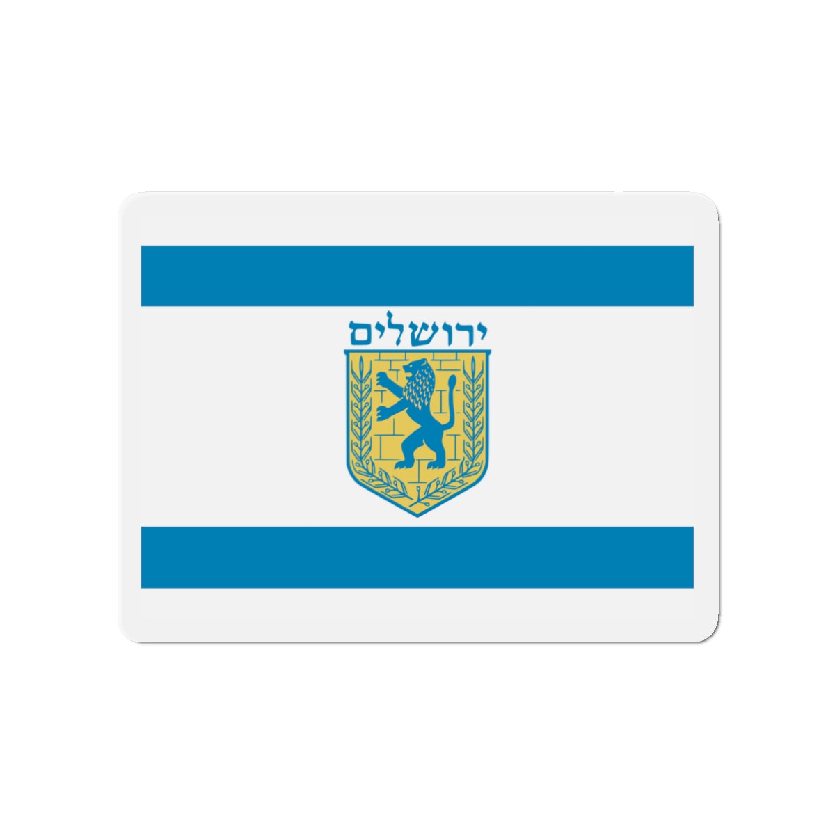 Flag of Jerusalem Israel - Die-Cut Magnet-3" x 3"-The Sticker Space