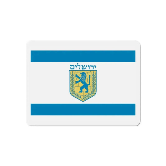 Flag of Jerusalem Israel - Refrigerator Magnet 6 Inch - The Sticker Space