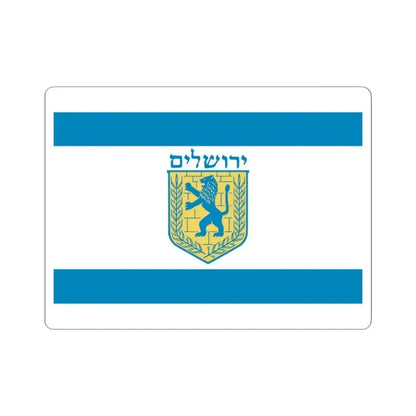 Flag of Jerusalem Israel - STICKER Vinyl Kiss-Cut Decal 3 Inch White - The Sticker Space
